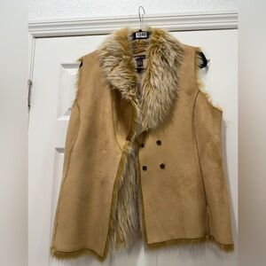 Style & Co. Tan Faux Fur Vest